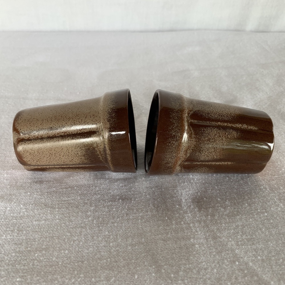 FRANKOMA Juice Glasses Tumbler Plainsman Model 90C 3" Pottery SET OF 2 Brown - Picture 8 of 8
